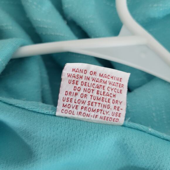 Graff Californiawear Cardigan Jacket Womens Large Aqua Blue Short Sleeve Dolman - Picture 5 of 10